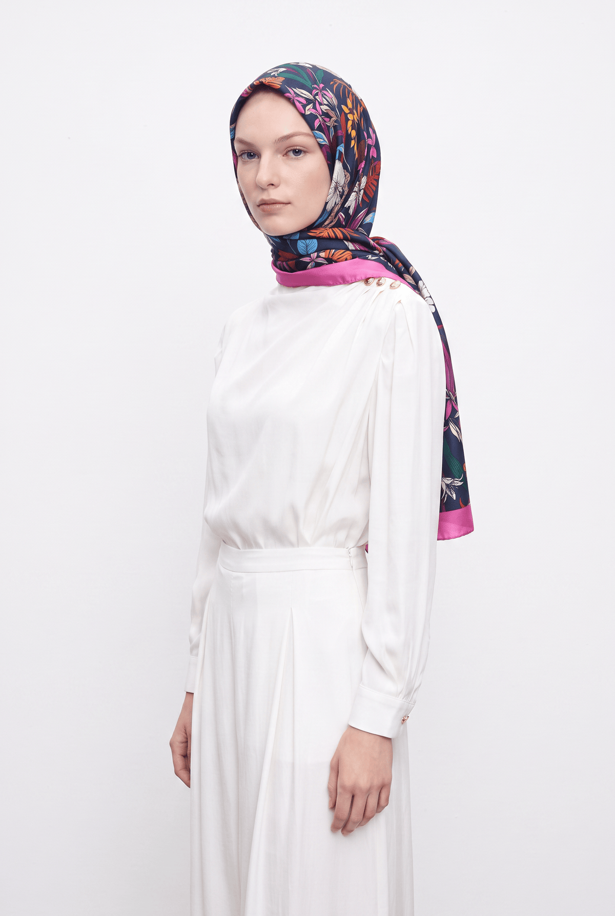 Emproyal 24 Winter Patterned Shawl - 7 Fuchsia