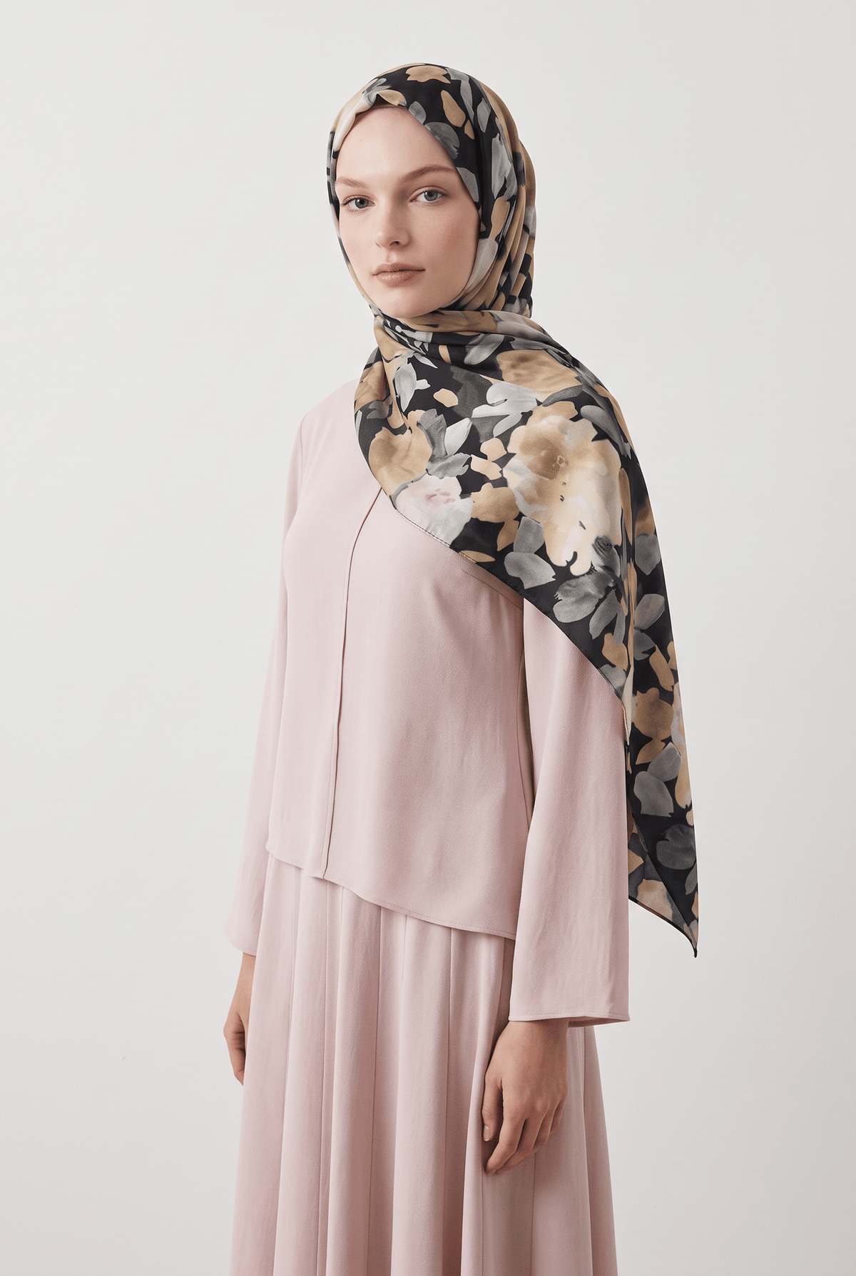 Emproyal 24 Kış  Desenli Şal-8 Füme