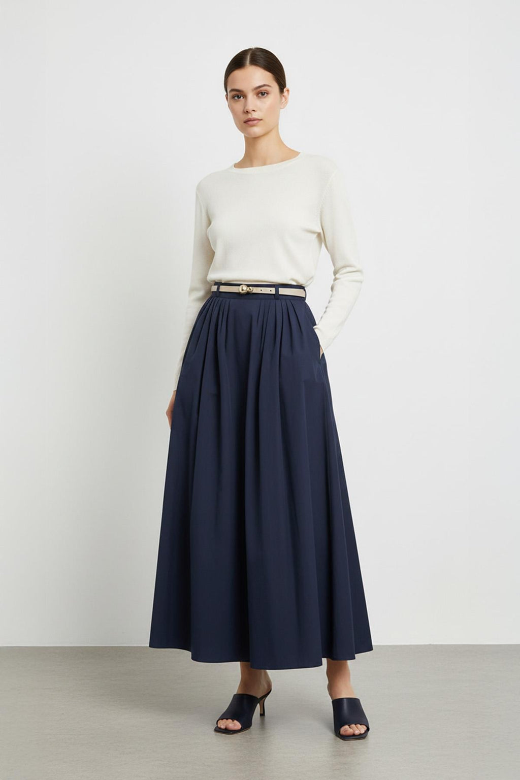 Gabardin Etek Lacivert