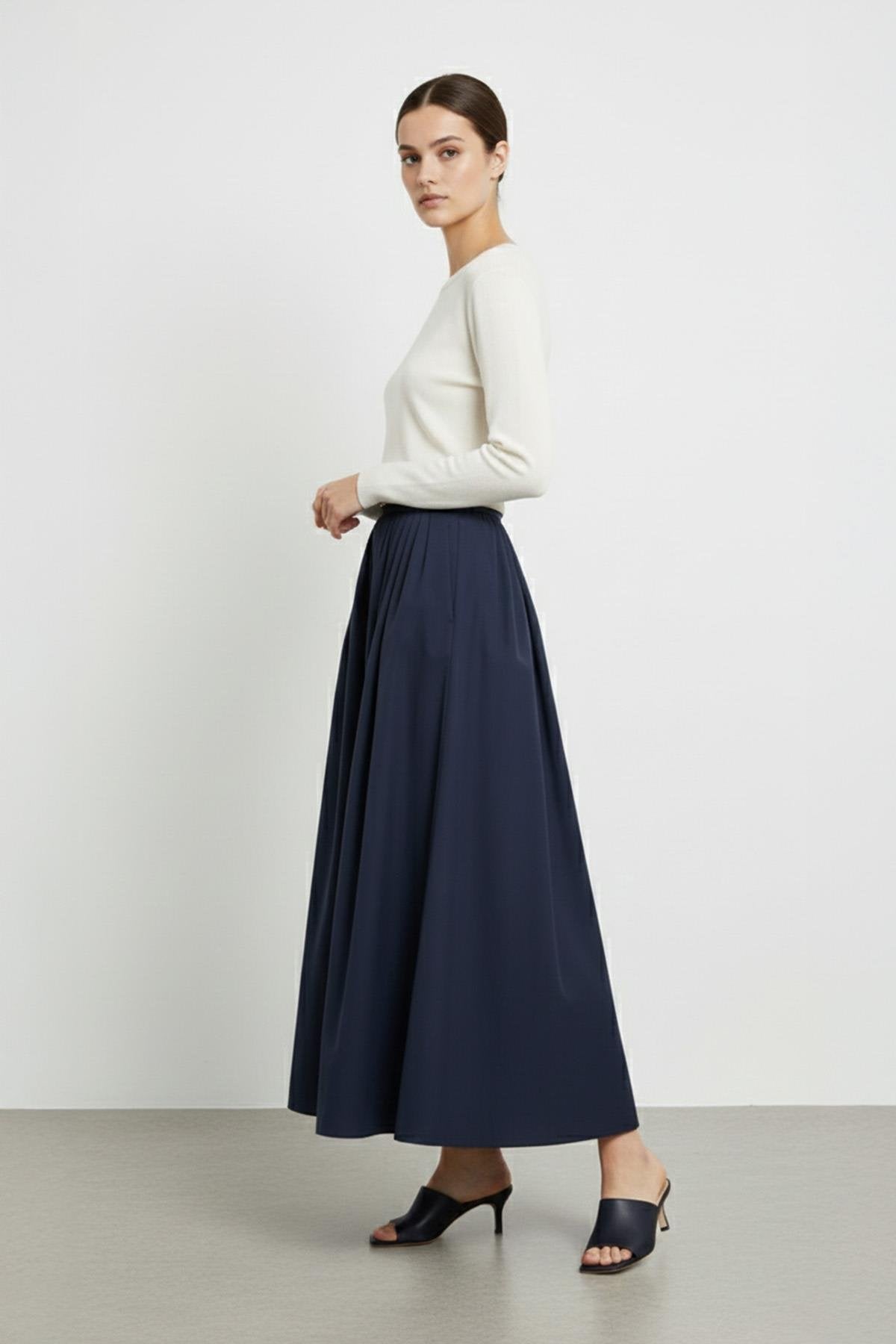 Gabardin Etek Lacivert