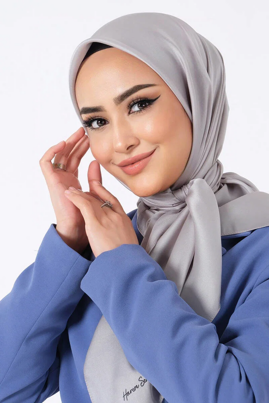 Harem Scarfs 25k Kristal Eşarp Açık Gri