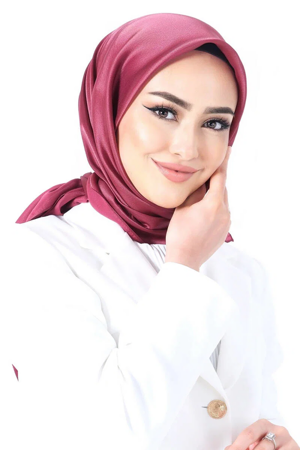 Harem Scarfs 25k Kristal Eşarp Bordo