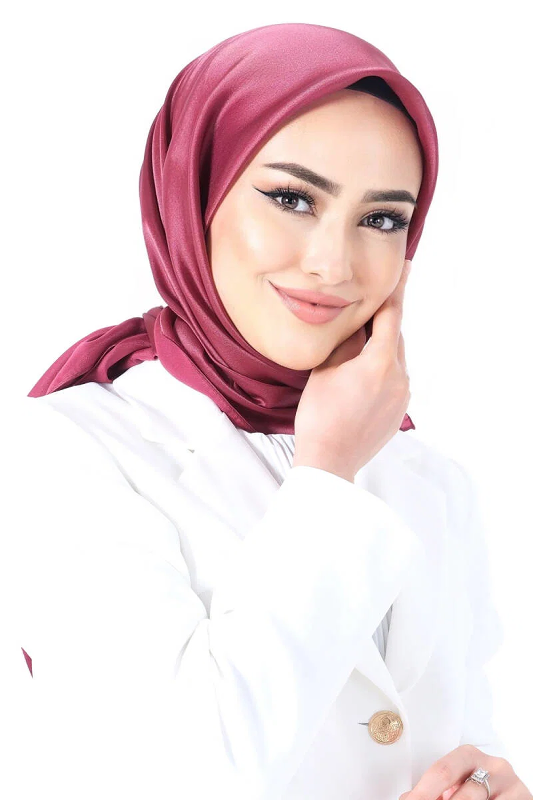 Harem Scarfs 25k Kristal Eşarp Bordo