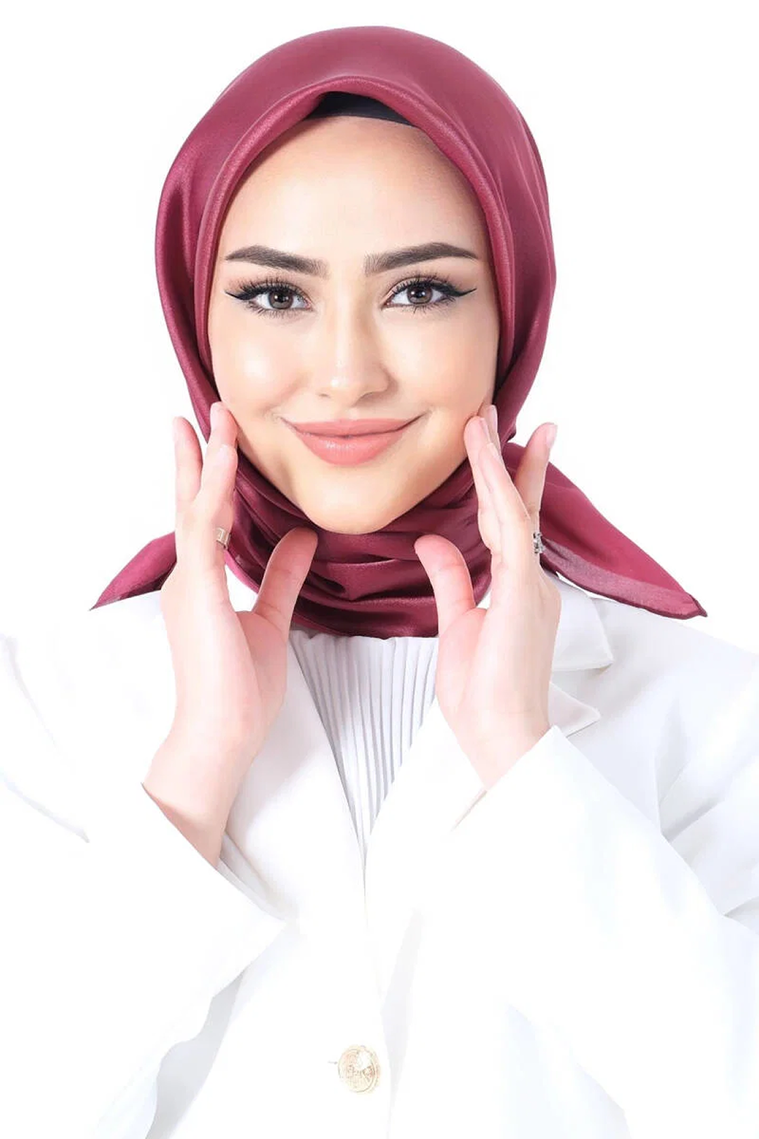 Harem Scarfs 25k Kristal Eşarp Bordo