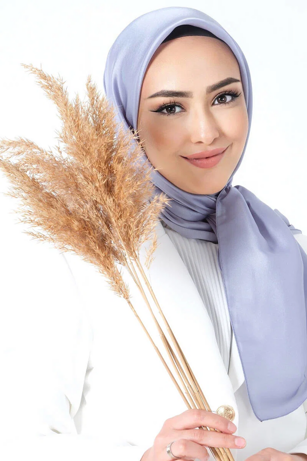 Harem Scarfs 25k Kristal Eşarp Buz Gri