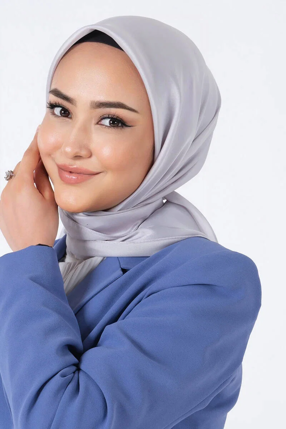 Harem Scarfs 25k Kristal Eşarp Gümüş