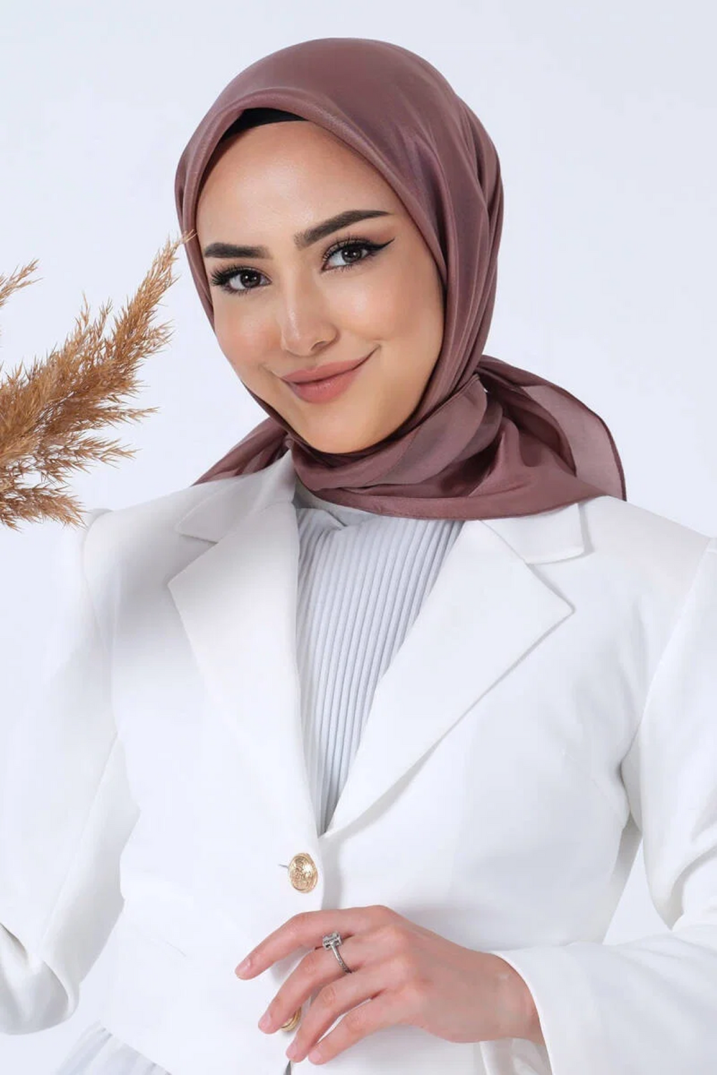 Harem Scarfs 25k Kristal Eşarp Kahv Çekir