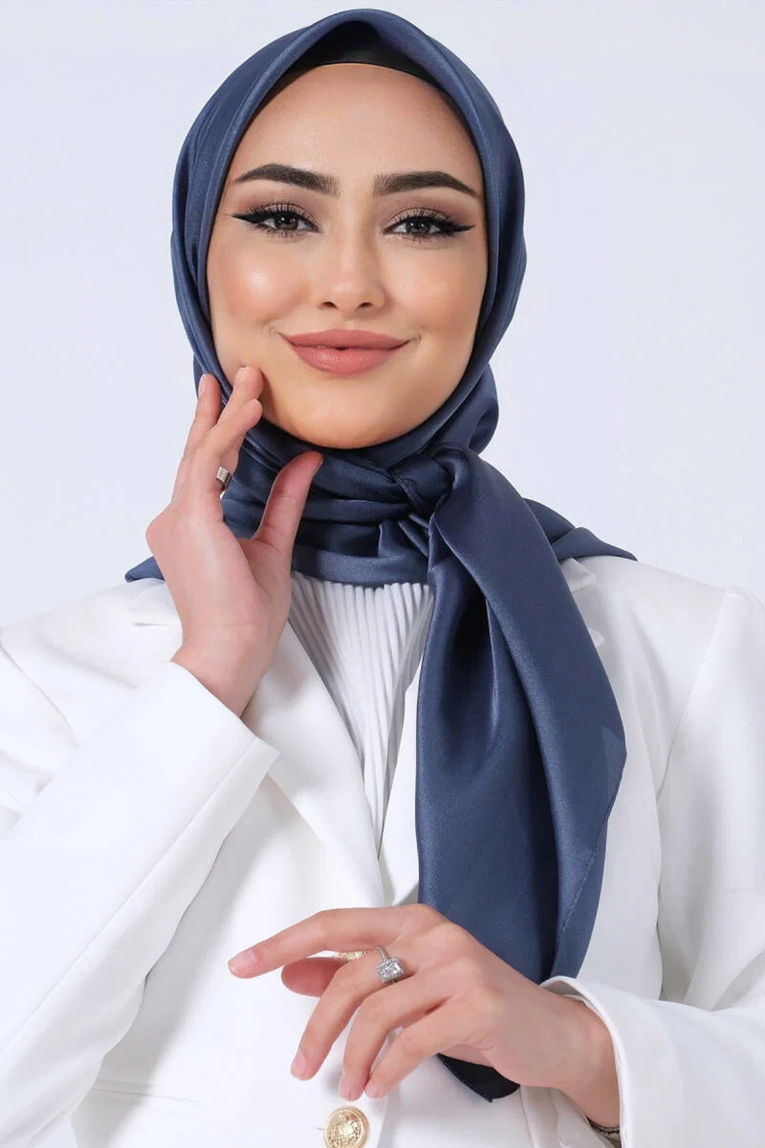 Harem Scarfs 25k Kristal Eşarp Kot Mavisi