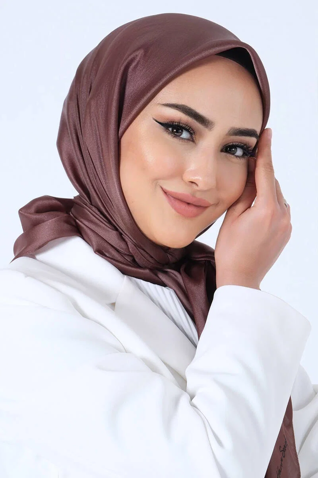 Harem Scarfs 25k Kristal Eşarp Koyu Kahve