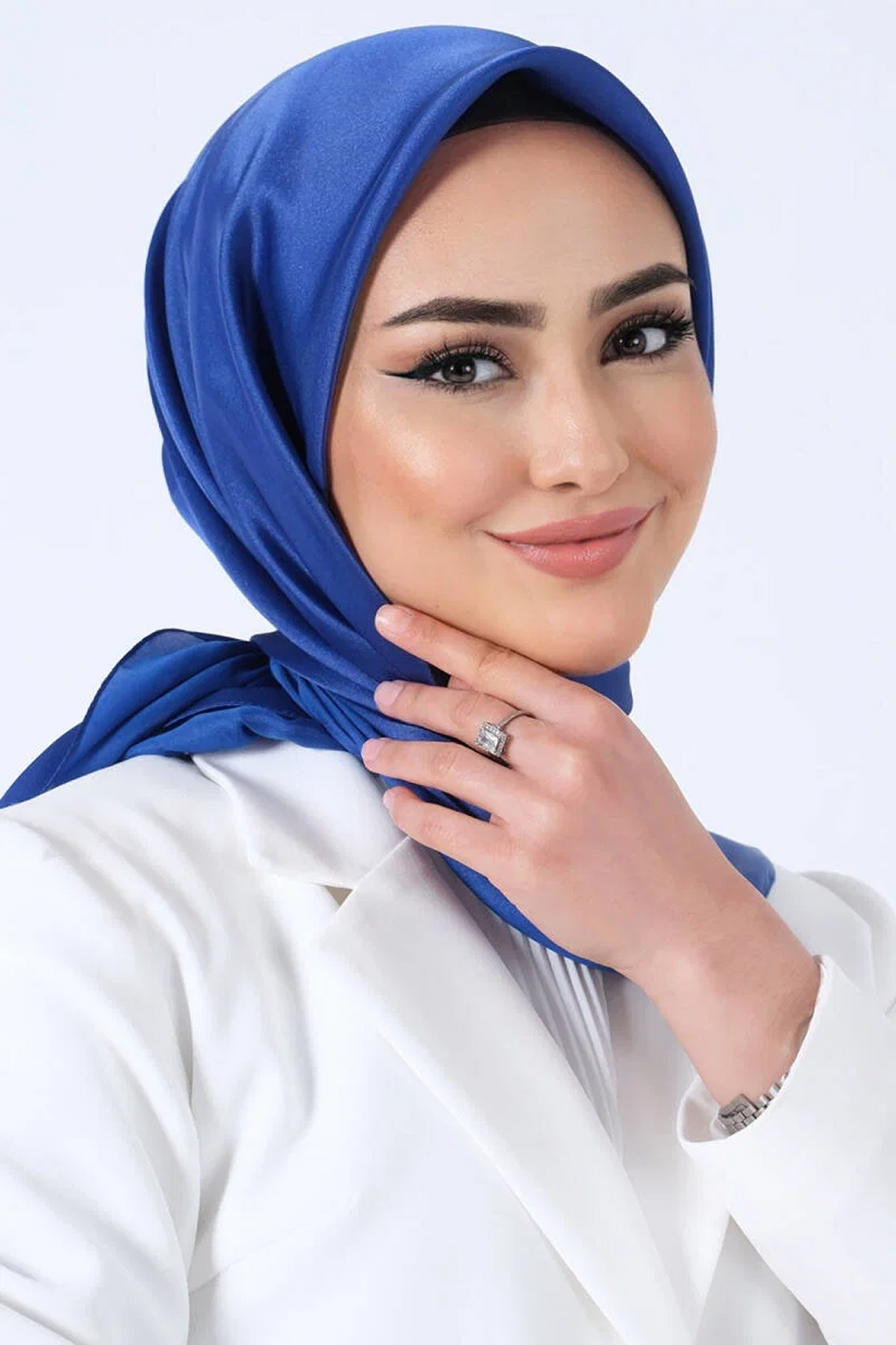 Harem Scarfs 25k Kristal Eşarp Mavi Koyu