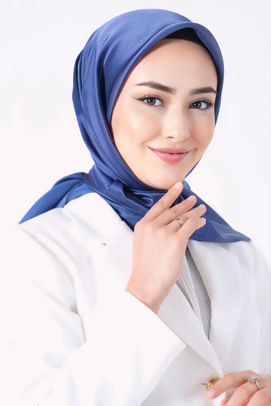 Harem Scarfs 25k Kristal Eşarp Saks Mavi