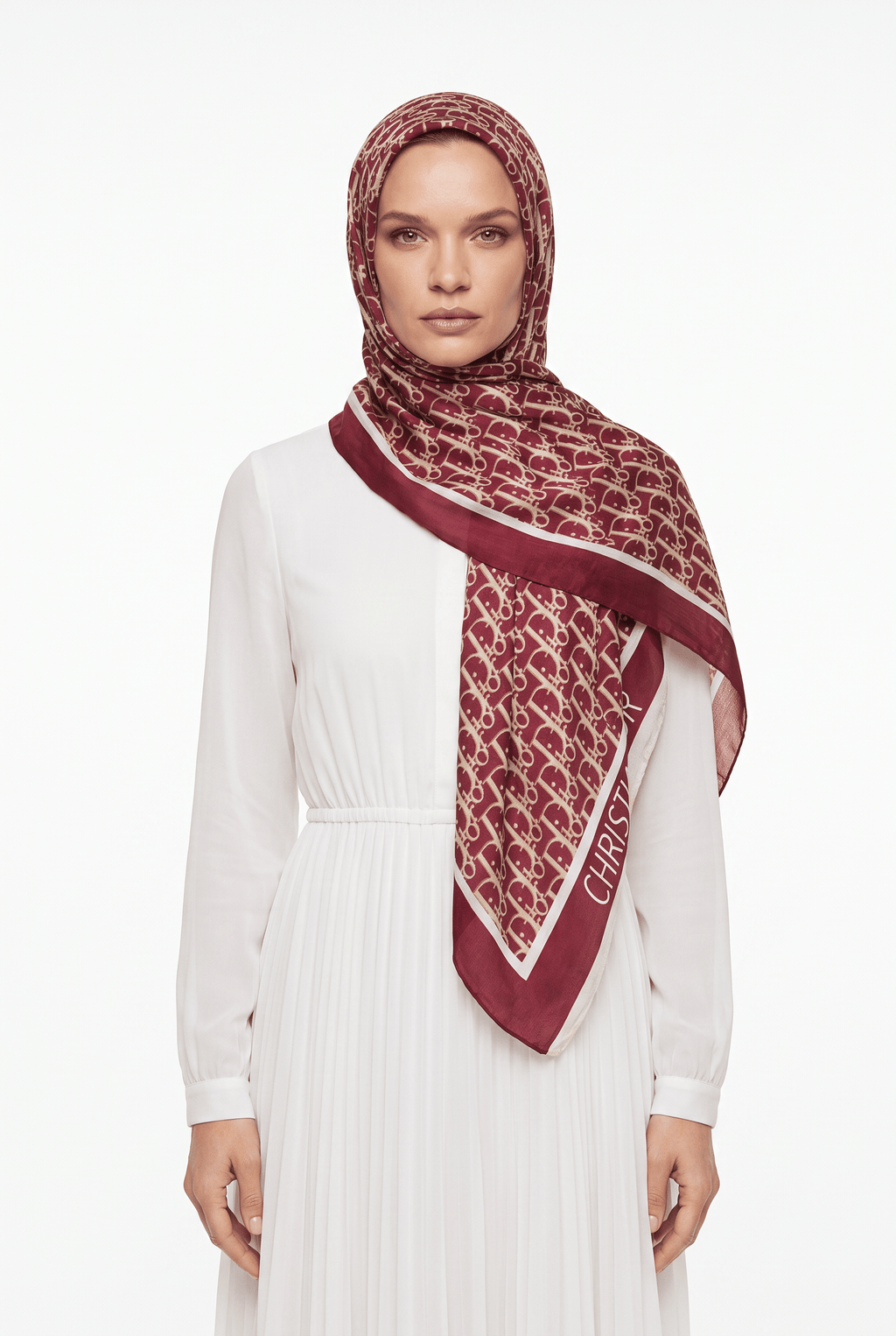 Indian Silk 25y Dior Shawl Burgundy
