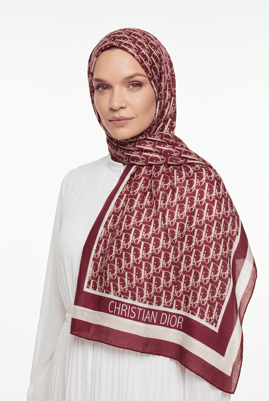 Indian Silk 25y Dior Shawl Burgundy