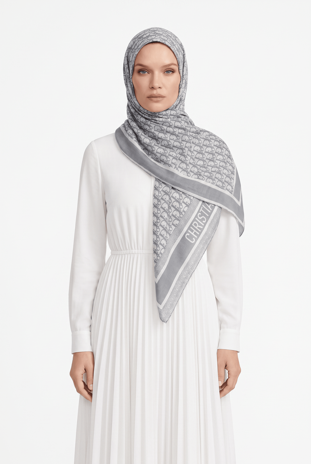 Indian Silk 25y Dior Scarf Cool Grey