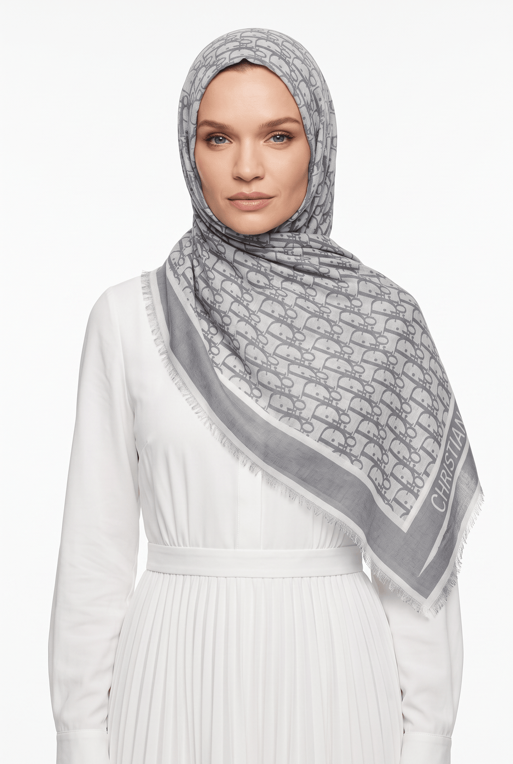 Indian Silk 25y Dior Scarf Cool Grey