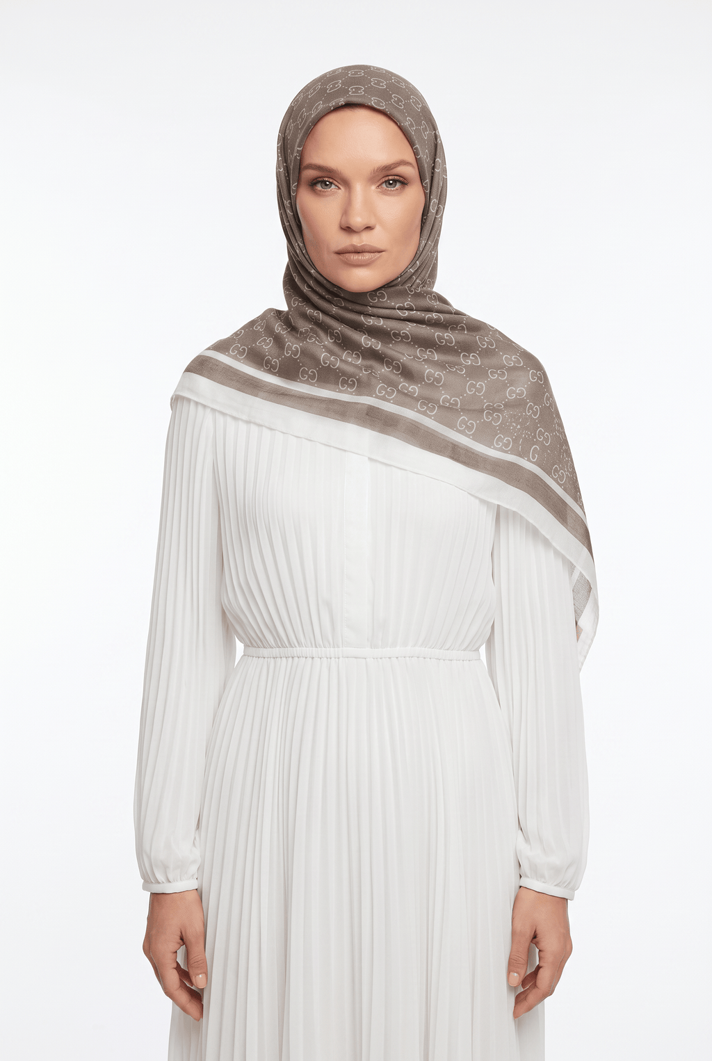 Hint İpek 25y Gucci Şal Sütlü Kahve