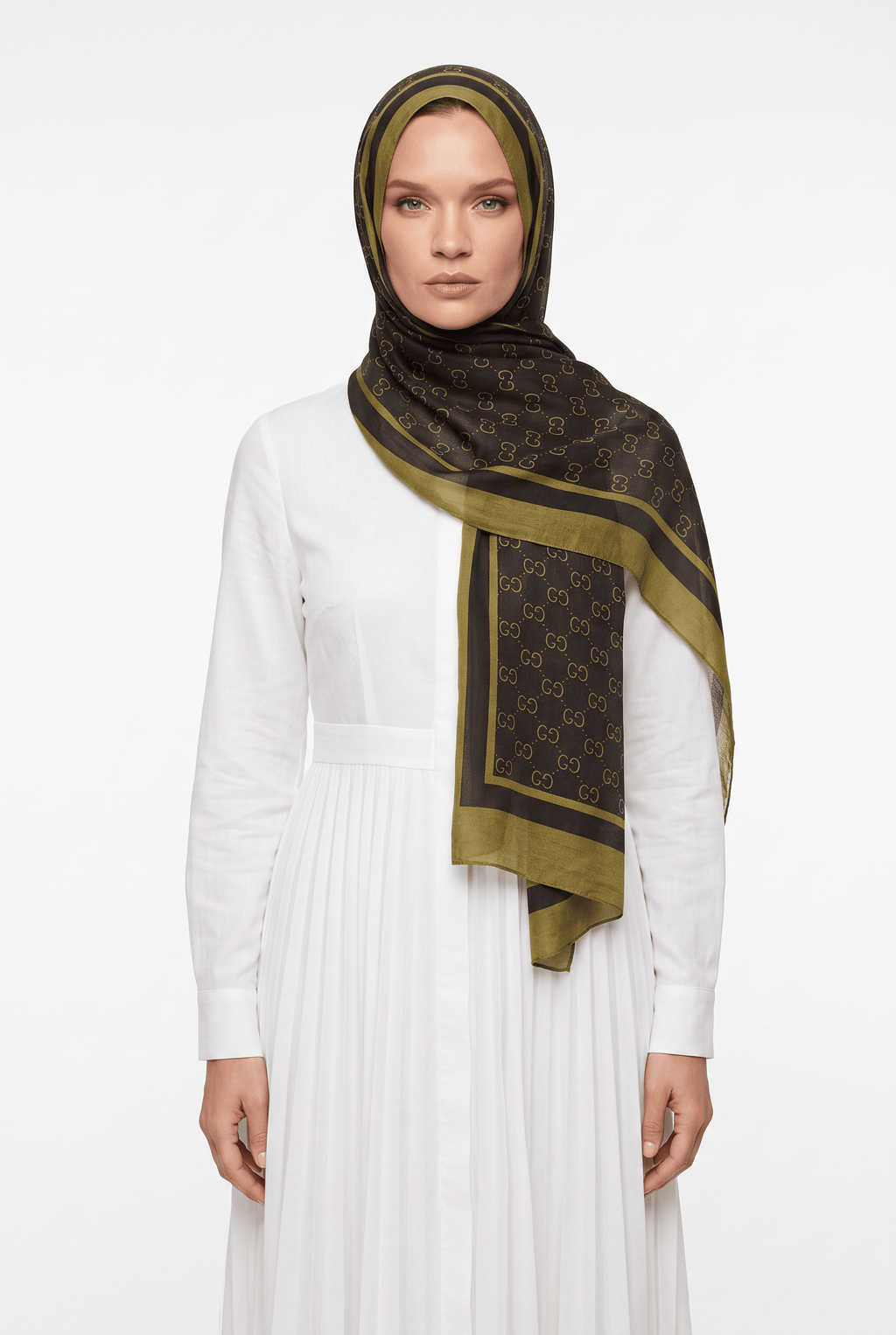 Indian Silk 25y Gucci Shawl Oil Green