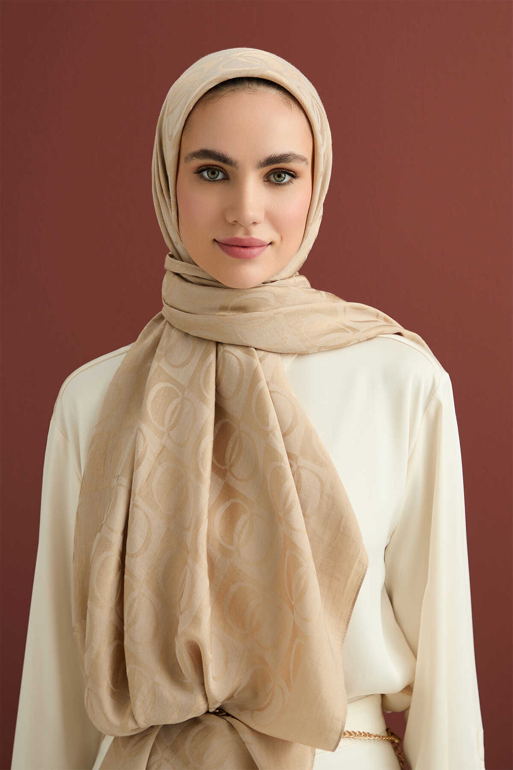 İmannoor 25k Dama Şal Bej