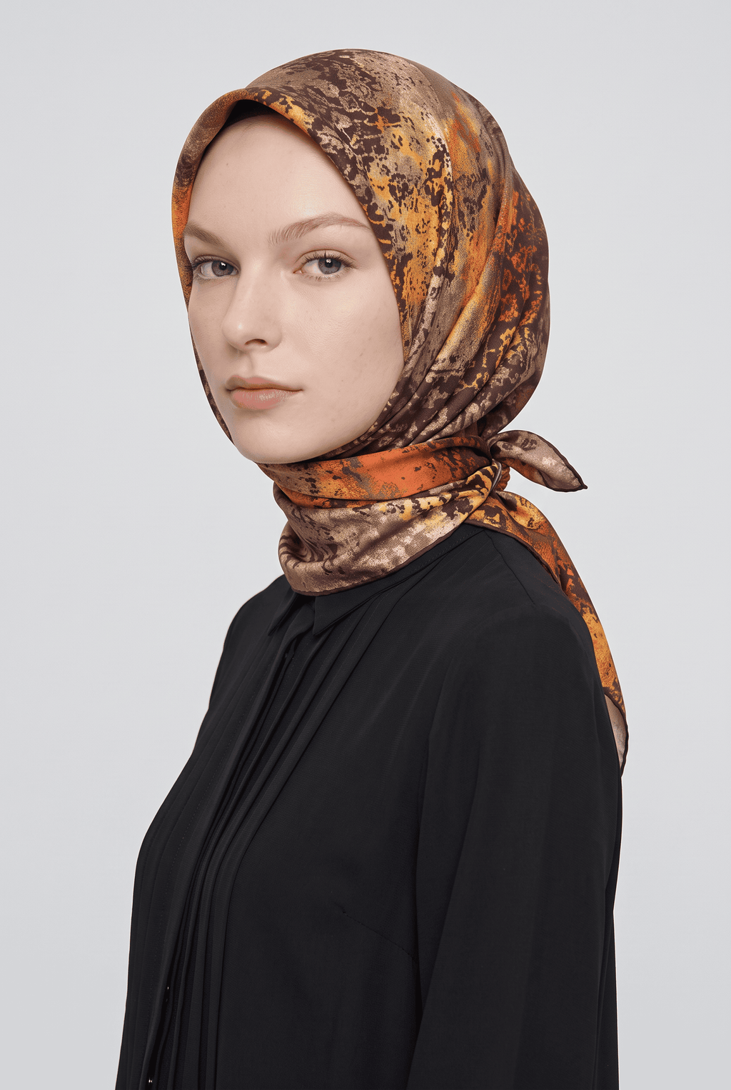La Boutıque 25y İpek Eşarp-12 Kahve