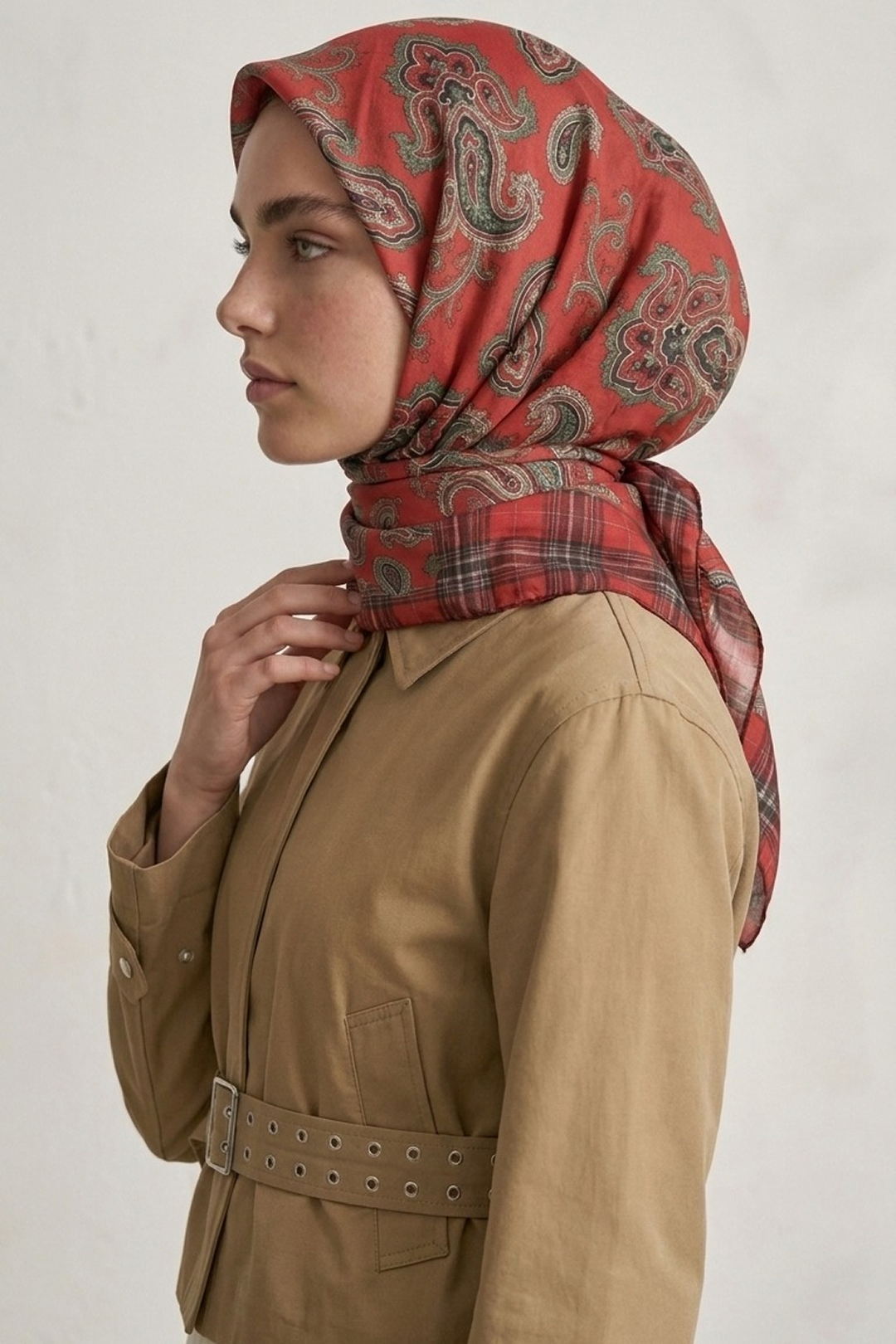 Levidor 26 Kış Elya Eşarp -1 Kırmızı