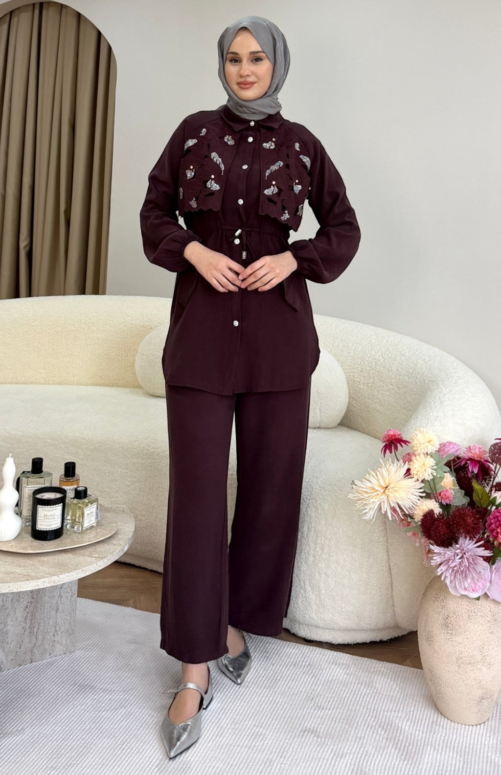 Margo İkili Takım Bordo