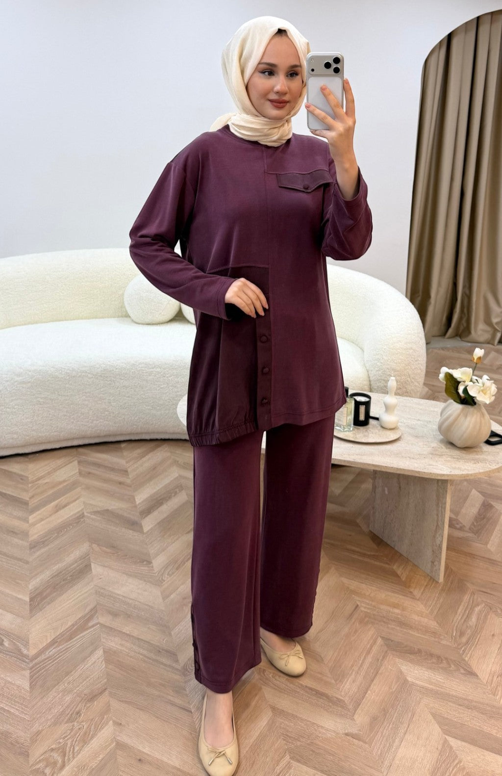 Melody Pike Takım Bordo