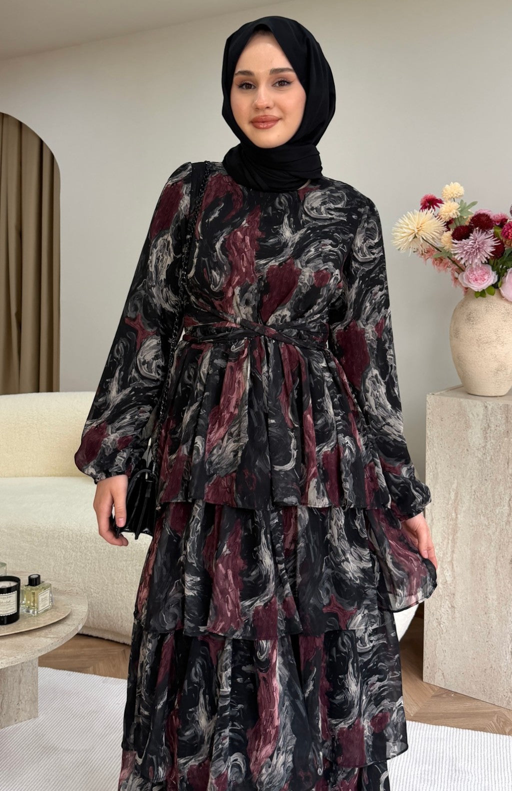 Rosalie Şifon Elbise Siyah