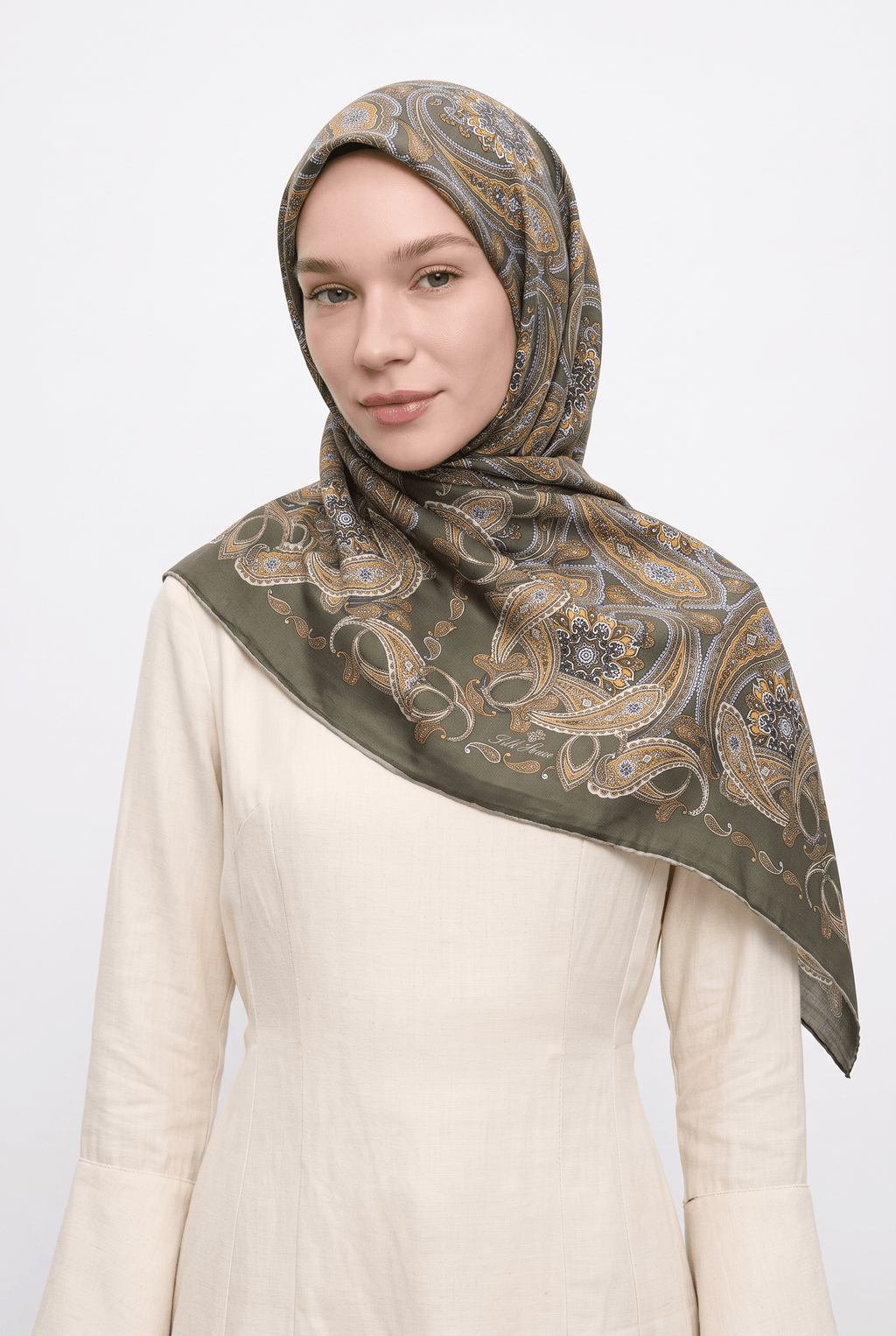 Silk Home 25k Mayda Şal-1 Haki Yeşil