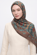 Silk Home 25k Mayda Şal-1 Kestane