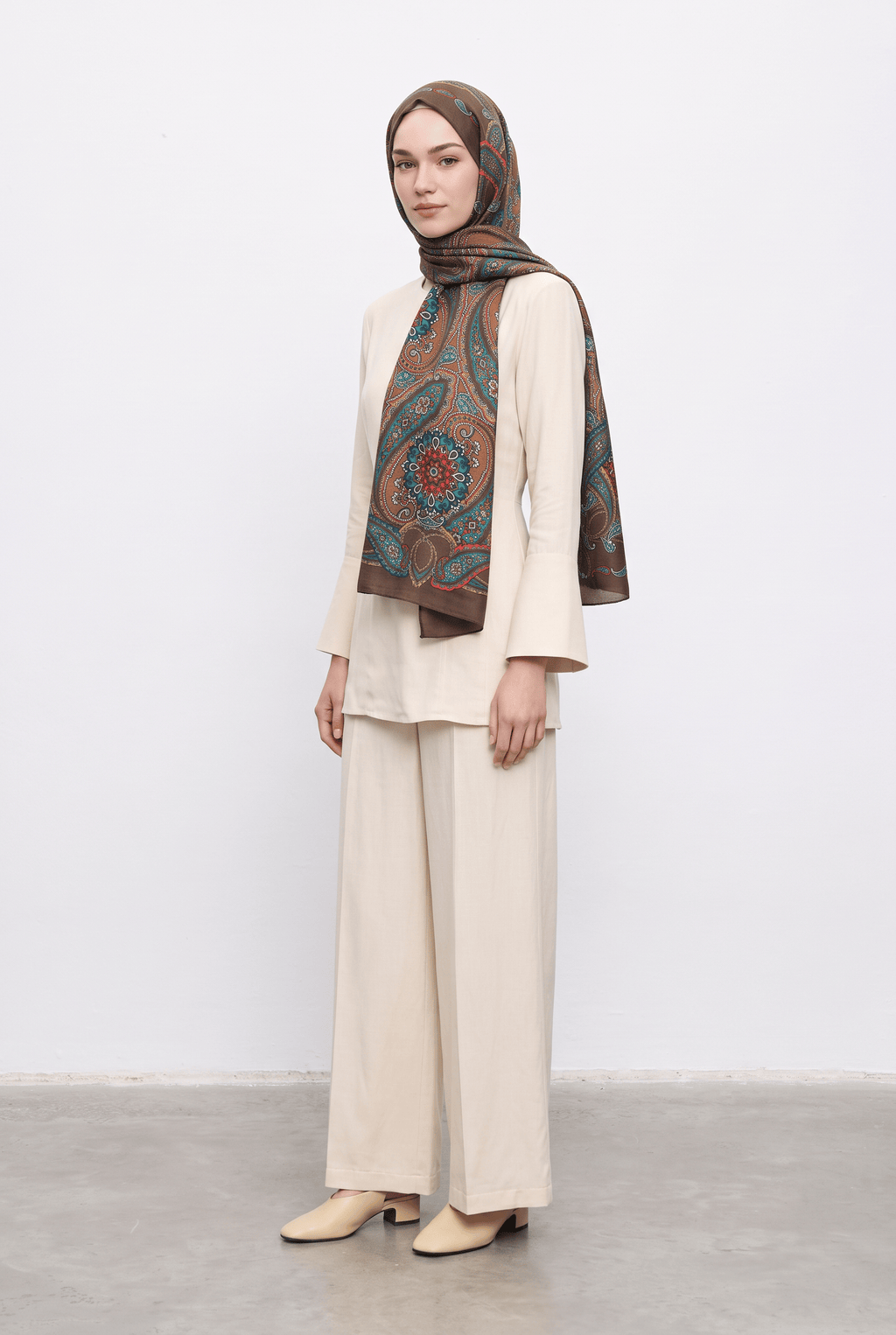 Silk Home 25k Mayda Şal-1 Kestane