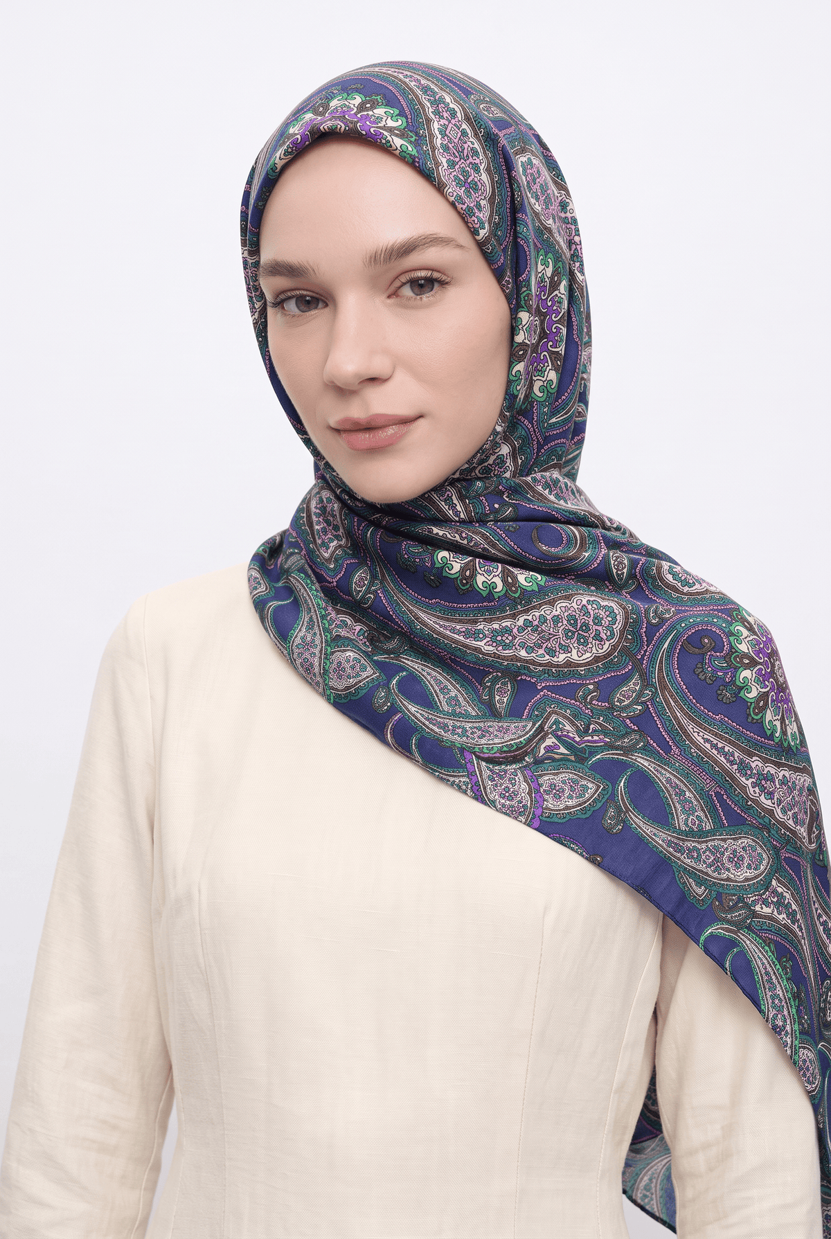Silk Home 25k Mayda Şal-1 Saks Mavisi