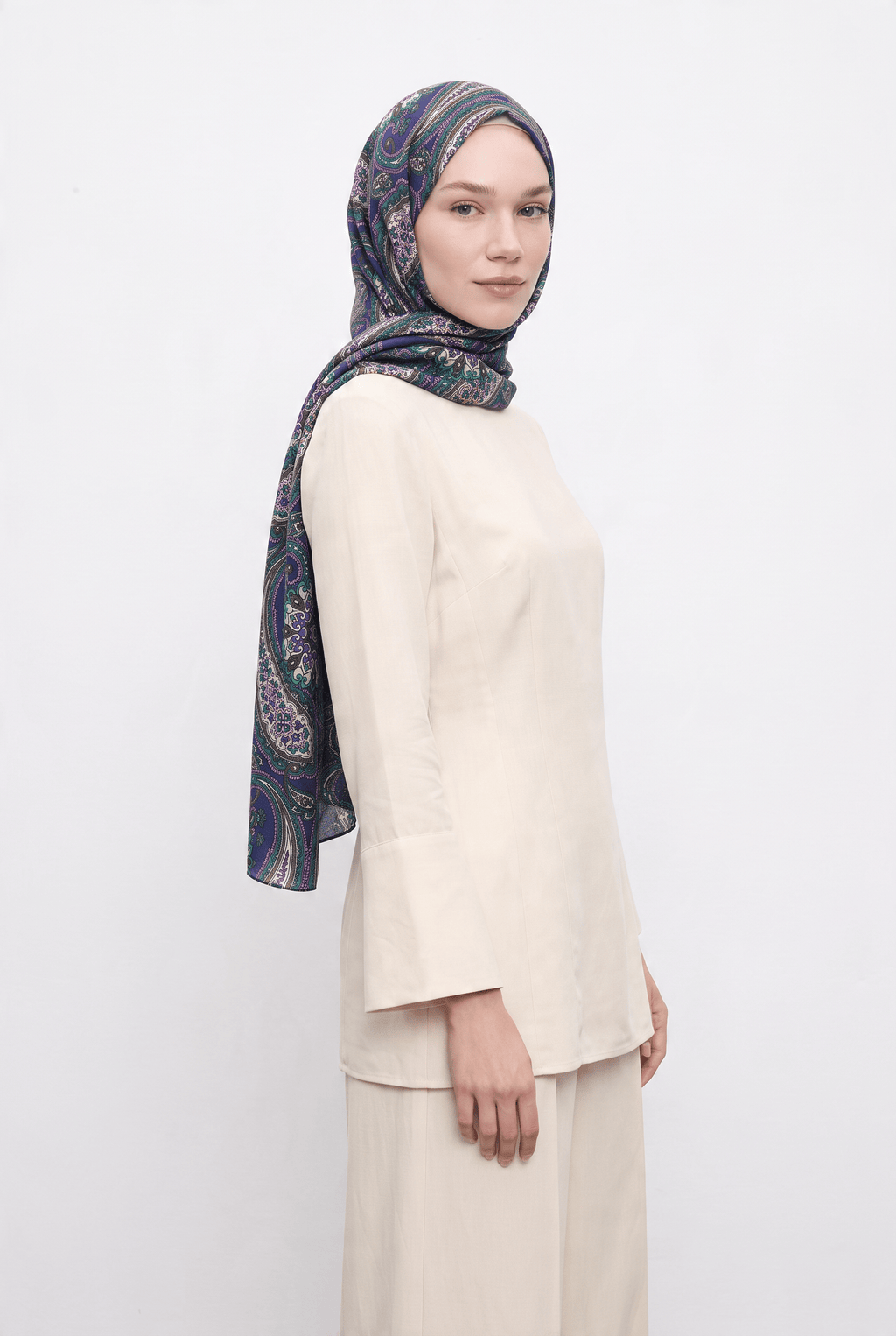 Silk Home 25k Mayda Şal-1 Saks Mavisi