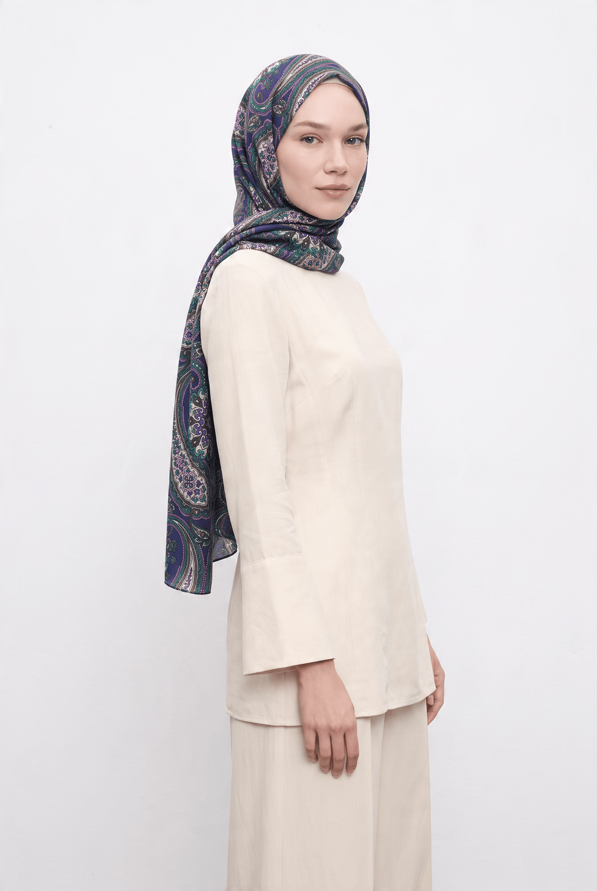 Silk Home 25k Mayda Şal-1 Saks Mavisi